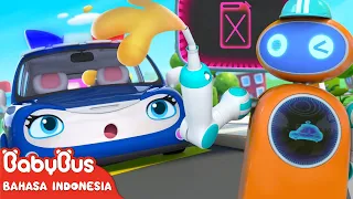 Robot Pompa Bensin Akan Melayani Untukmu | Lagu Kendaraan | Kartun Anak | BabyBus Bahasa Indonesia