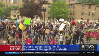 Protesters, Officers Clash Outside Police Station In Boston