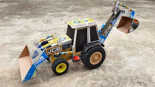 How To Make JCB from Matchbox at Home | DIY JCB Backhoe Loader With Matchbox - Bulldozer toy Tractor