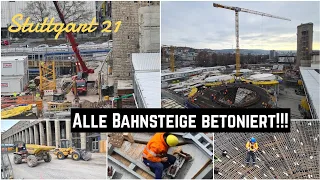 Stuttgart 21 Baufortschritt Januar 2022 - alle Bahnsteige betoniert! | 27.01.22 | #S21 #stuttgart21