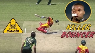 Top 10 Killer Bouncer on Face in Cricket  ► Batsman gets Injured ◄