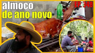 assei um leitão inteiro no almoço do ano novo no rancho