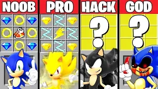 Minecraft Battle: SONIC THE HEDGEHOG CRAFTING CHALLENGE - NOOB vs PRO vs HACKER vs GOD ~ Animation