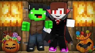 JJ And Mikey Went Caroling For HALLOWEEN, BUT A Vampire Bit JJ In Minecraft - Maizen Mizen Parody