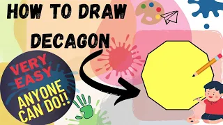 How To Draw A ''DECAGON''~Step By Step~Easy For Anyone To Do ~ For Beginners ~HINDI🎨🖍~2022