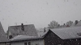 Polartief mit Gewitter, kräftigem Schneefall und Anzuckerung, 21. April 2024