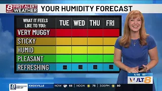 Decreasing humidity with a quieter few days