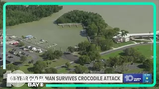 Man bitten by a crocodile after falling off his boat at a Florida Everglades marina