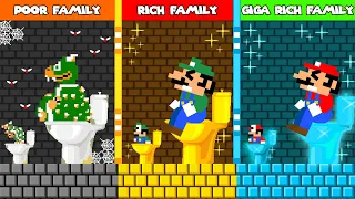 Mario, Luigi and Bowser Family Poor vs Rich vs Giga Rich Challenge | Game Animation