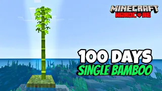 I survived 100 Days on a Single Bamboo🎍 in Minecraft Hardcore