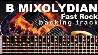 B Mixolydian - Fast Rock Backing Track