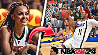 BADDIE SITTING COURT-SIDE MADE ME PLAY DIFFERENT… 😳😈NBA 2K24 MyCAREER #3