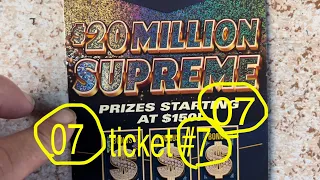 CLAIMER 🥇 $20 MILLION SUPREME 💰 $100 texas scratch ticket