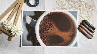 Oil Pastel Drawing - Coffee ☕ | How to draw using oil pastel