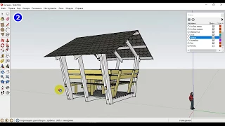 Gazebos. How to make a gazebo. Drawing in SketchUp.