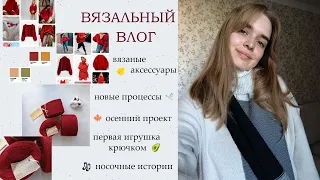 МНОГО НОВЫХ ПРОЦЕССОВ | РАСПАКОВКА ПРЯЖИ |новые аксессуары и планы на осень | вязальный влог