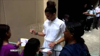 Zendaya & Val Chmerkovskiy Signing Autographs at GMA 5/22/13