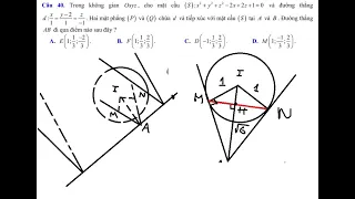 SGD Nghệ An: Trong không gian Oxyz, cho mặt cầu (S): x^2 + y^2 + z^2 - 2x+2z+1=0 và đường thẳng d: