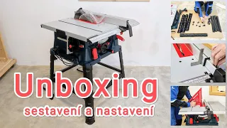 Bosch GTS 254 stolní kotoučová pila - unboxing, sestavení a nastavení