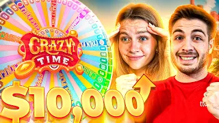 PLAYING CRAZY TIME WITH MY WIFE!!! ($10,000)