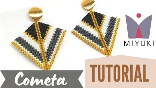 Comet Earrings Tutorial with Miyuki Delica - Triangular Peyote Technique