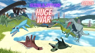 Dinosaur Simulator: war with 3 packs (BIGGEST DS WAR I'VE BEEN IN)