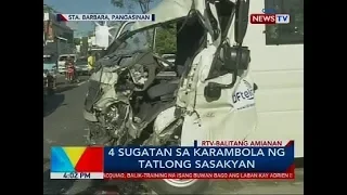 4 sugatan sa karambola ng tatlong sasakyan