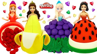 Dolls Dress Up - Making Fruit Dresses out of Play Doh for Princess Dolls DIY & Crafts