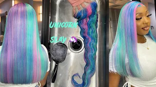Unicorn Hair Color 🦄 | ISEE HAIR ALIEXPRESS |