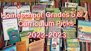 HOMESCHOOL CURRICULUM PICKS FOR 5 & 7 GRADE 2022-2023 SCHOOL YEAR// SECULAR HOMESCHOOL CURRICULUM