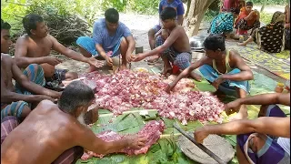 Full Cow Processing To Share Meat & Beef Curry Cooking For Whole Village Peoples - Qurbani 2018
