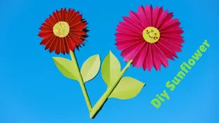 Sunflower craft for kids🌻| How to make easy sunflower with craft paper | Nursery kids craft |