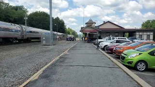 Amtrak #112 leads the eastbound Pennsylvanian at Lewistown, PA (07/22/2023)