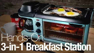 This retro appliance is a griddle, coffee maker, and toaster oven in one