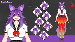 [ School Girl Model Showcase] PyroCat_21 [Live 2D]