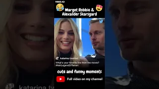 Alexander Skarsgård impressed about Margot Robbie's language skills | CUTE & FUNNY moment #Shorts 01