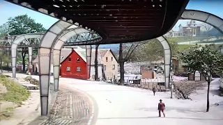 1902 - The flying train in Germany (New version) in color [60fps, Remastered] w/sound design