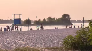 Вечерний пляж на закате солнца Живая картина Кременчуга