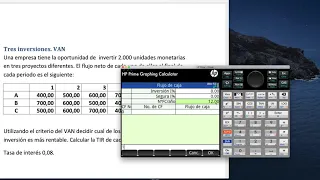 Calculo de VAN y TIR con HP Prime