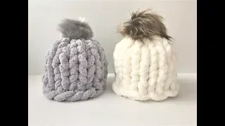 HOW TO HAND KNIT A CHUNKY CHENILLE HAT IN 30 MINUTES