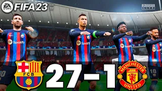 FIFA 23 - MESSI, RONALDO, MBAPPE, NEYMAR, ALL STARS | FC BARCELONA 27-1 MAN UNITED | UCL FINAL