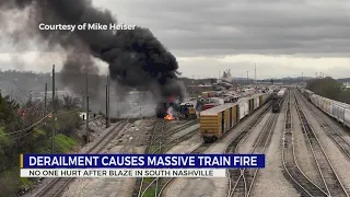 Derailment causes massive train fire in South Nashville