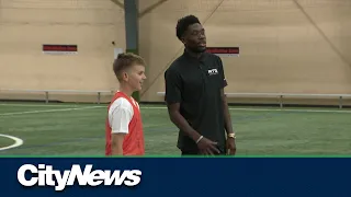 International football superstar Alphonso Davies hosts soccer camp in Edmonton