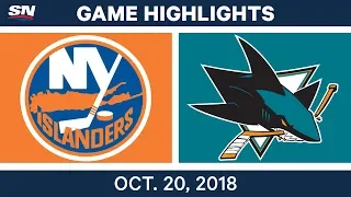 NHL Highlights | Islanders vs. Sharks - Oct. 20, 2018