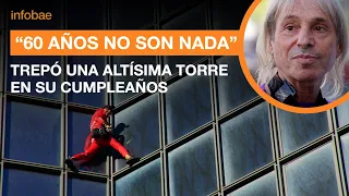 "El Spiderman francés" escala un rascacielos en su cumpleaños