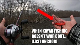 When Kayak Fishing DOESN'T Work Out... (Lost Anchor Due To SUPER STORMY CONDITIONS!!!)