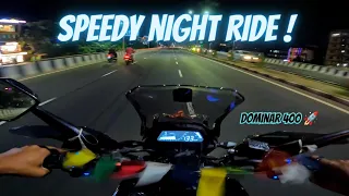 Apni Dominar 400 pe Night Ride ❤️| Crazy Sound 🔥| Lane Change Without Indicator 😡