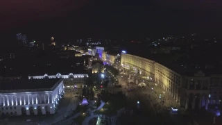 Flight over the center of Kiev (Полет над Киевом) Вечерний Киев