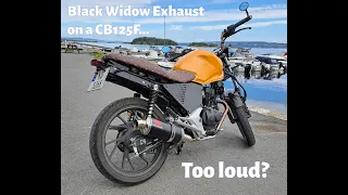 Honda CB125F stock vs Black Widow exhaust, before and after comparison. Loud? Just a bit.