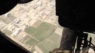 Flying over Afghanistan in a Chinook Helicopter